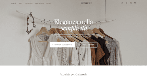Progetto web per e-commerce abbigliamento