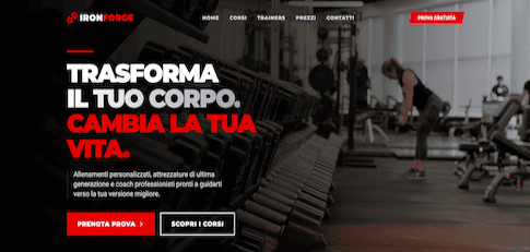 Progetto web per strutture palestra