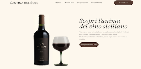 Progetto web per vini