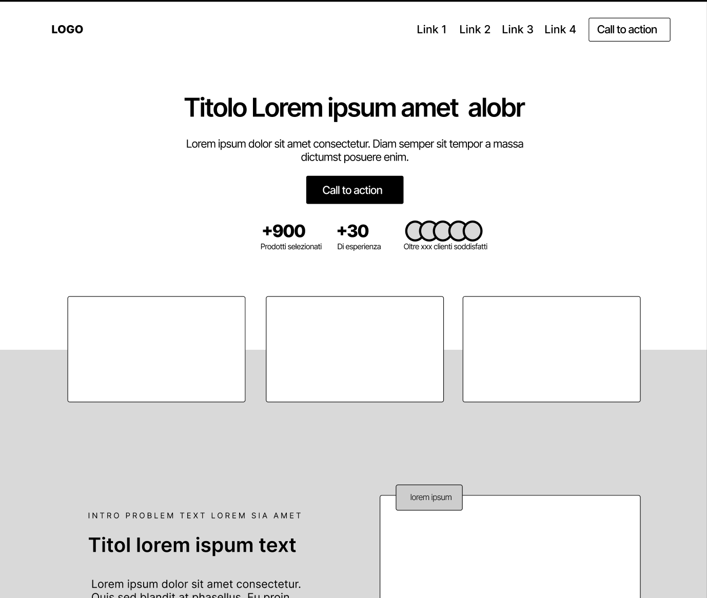 Wireframe progetti siti web